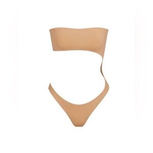 Skims Swim Monokini Cut Out with removable straps Swimsuit ochre One Piece 4x